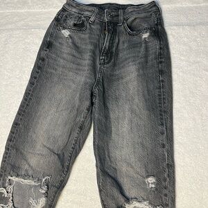 American eagle straight leg black jeans size 00 long